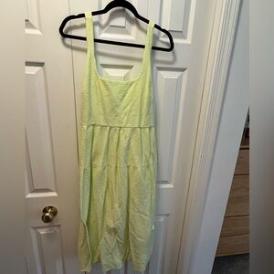 Chartreuse Tie-Back Midi Dress